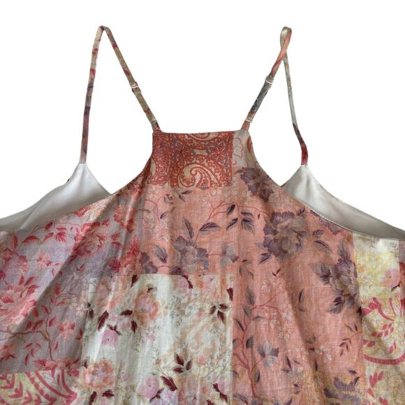 Maisie Nordstrom Pink Boho Floral Patchwork Print Tank Top Size Medium NWT - Picture 9 of 9